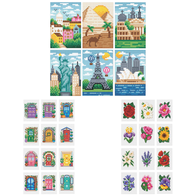 6 Uds 5D DIY Cuentas Cuadradas Completas Taladro AB Parcial Pintura Diamantes Lugares 13x16cm