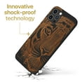 thumbnail image 3 of Case Yard Wooden Case for iPhone-11-Pro-Max Soft TPU Silicone cover Slim Fit Shockproof Wood Protective Phone Cover for Girls Boys Men and Women Supports Wireless Charging Doodle Tiger Face Design, 3 of 7