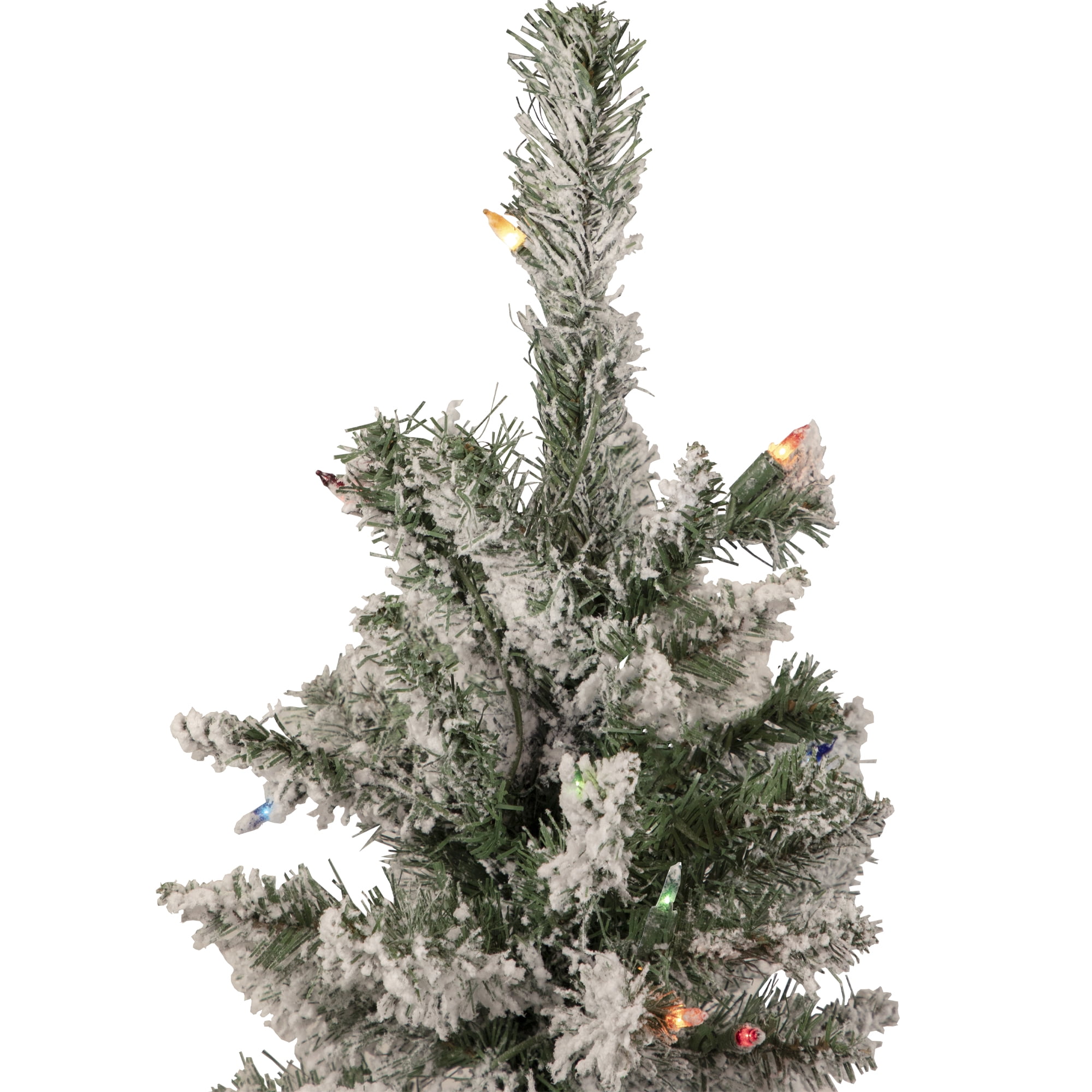 Northlight 3' Prelit Artificial Christmas Tree Medium Heavily Flocked - Multicolor Lights