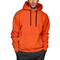 thumbnail image 2 of XIAOCHA Pocket Zipper Hoodie For Men Solid Long Sleeve Casual Hooded Sweatshirt, Orange, Sizes S, 2 of 4
