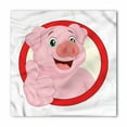 thumbnail image 1 of Cartoon Bandana, Pig Mascot Thumbs, Unisex Head and Neck Tie, by Ambesonne, 1 of 2