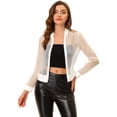 thumbnail image 1 of Chaqueta de Bombardero Allegra K Transparente de Manga Larga Ligera con cremallera Blanco XL, 1 of 5
