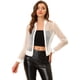 thumbnail image 1 of Chaqueta de Bombardero Allegra K Transparente de Manga Larga Ligera con cremallera Blanco XL, 1 of 5