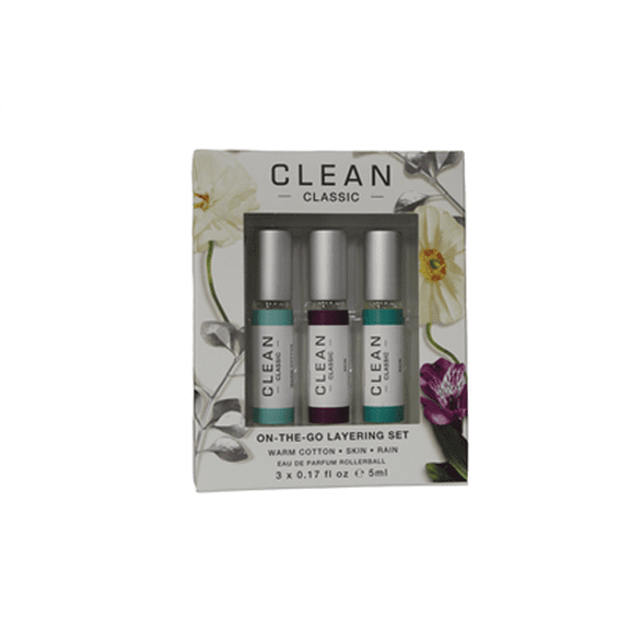 CLEAN -Classic- Eau De Parfum Rollerball Travel Set .17 Oz each