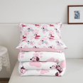 thumbnail image 5 of Homewish Kawaii Dachshund Animal Twin Comforter Sets,Pink Dog Paw Print Bedding Set,Pink Reversible,2pcs,1 Comforter and 1 Pillowcase, 5 of 7