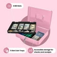 thumbnail image 3 of Cash Box with Money Tray and Lock Metal Cash Box for Small Businesses Compartment Money Box with Removable Tray and Key Portable Storage for Checks and Coins, 3 of 8