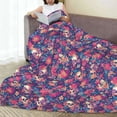 thumbnail image 6 of Bingfone Skull colorful flower daisy Print Flannel Fleece Blanket Throw Blanket for Bed,Sofa,Couch,Travel,Camping(80"x60" ), 6 of 8