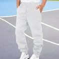 thumbnail image 2 of GBSYEWXS Little Boys Pants Size 9-10 Years Solid Color Soft Jogger Joggers White Sweatpants, 2 of 8