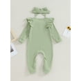 thumbnail image 4 of Faithtur Bébé Fille Tenue de Chute, Manches Longues Col Rond avec Bandeau Vêtements pour Bébé, 4 of 8