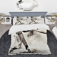 thumbnail image 2 of Designart "Minimalist Baseball Swing II" Sports Bedding Covert Set - Sport Baseball Grey Traditional Bed Set With 2 Shams, 2 of 6