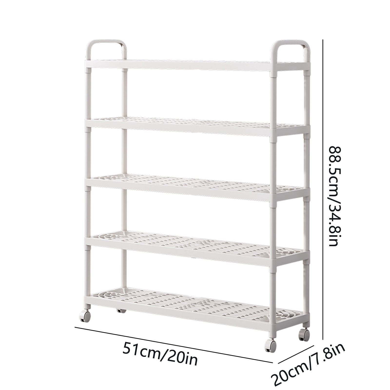 Rolling Shoe Rack with Wheels, Stackable Shoe Organizer for Entryway, Garage, Dorm, Heavy Duty Shoe Storage Shelf for Boots, Sneakers, Multi-Tier Rack for Small Spaces