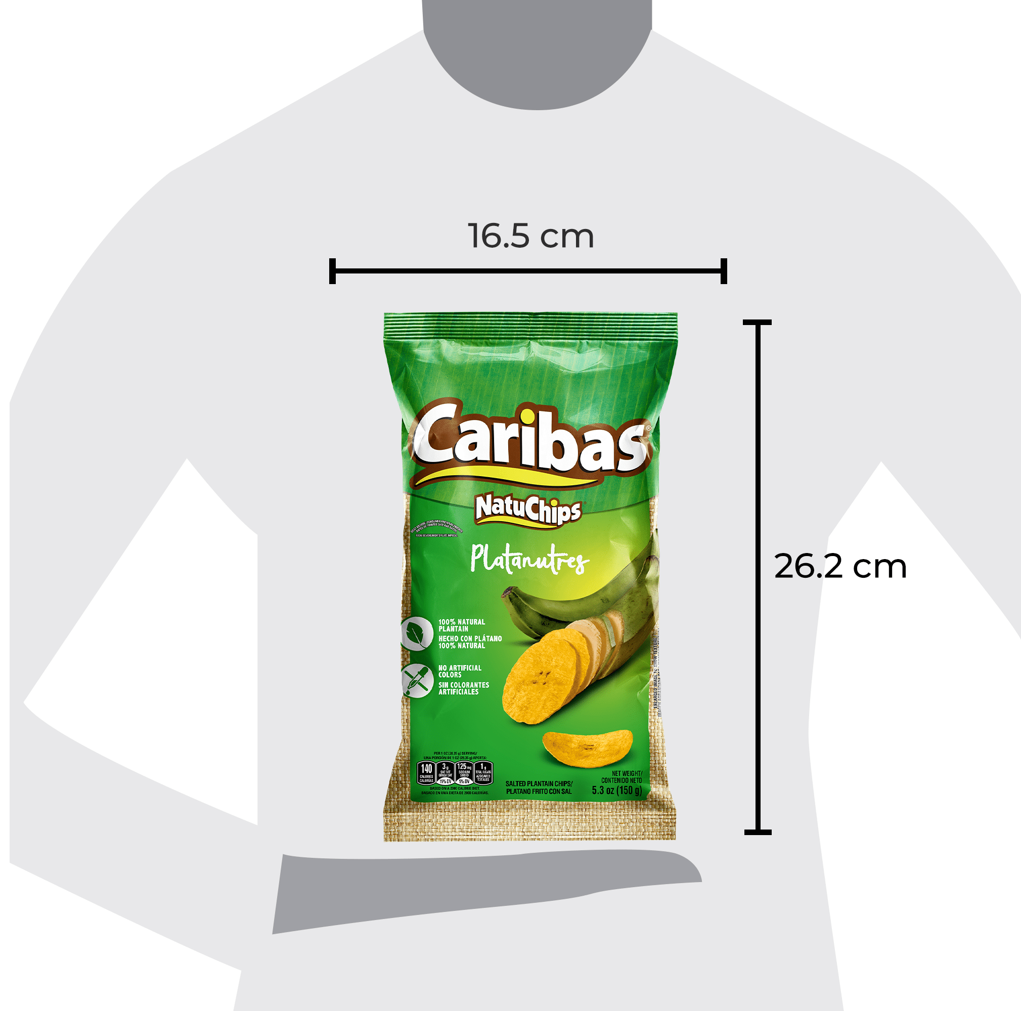 Natuchips Platano Original Snack Chips Large size Bag 5.3 oz Bag