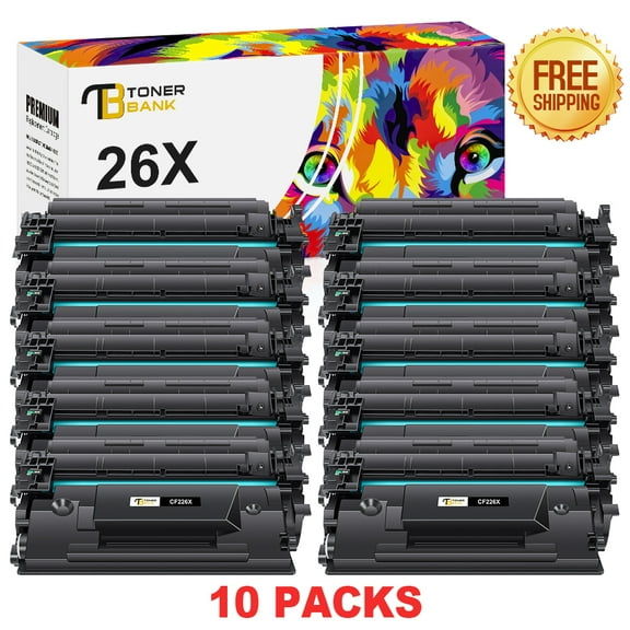 Toner Bank 10-Pack Compatible Toner for HP CF226X 26X M402n M402dw M426fdw M426fdn M426dw (Black)