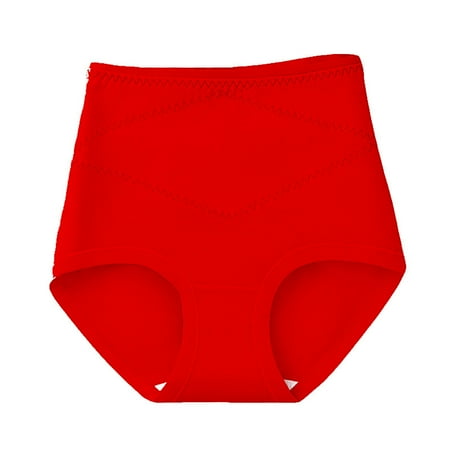 Hontri Women s Panties Clearance Clothes under $5.00-Underwear Women Pack Women s Solid Color High Waist Belly Plus Size Loose Comfortable Cotton High Stretch Casual Underwear