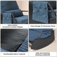 thumbnail image 5 of Rocking Chair for Nursery, Modern Upholstered Plush Seating Glider Recliner Chair with High Backrest and Side Pocket, Accent Armchair with Cushions for Living Room/Reading (Blue), 5 of 7