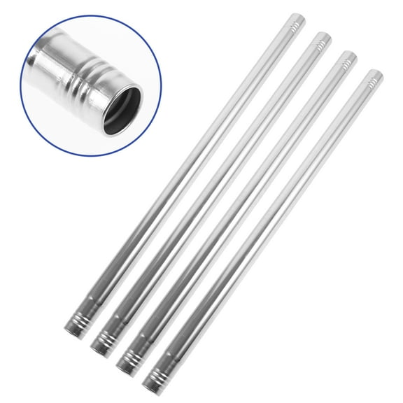 FRCOLOR  4 Pcs Replacement Broom Handle Stick Pole Stainless Steel Rod