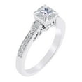 thumbnail image 2 of AFFY Princess & Round Cut White Natural Diamond Engagement Ring In 10k Solid White Gold (0.50 cttw) Ring Size-10, 2 of 2