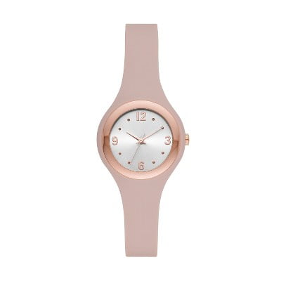 Women's Rubber Unibody Strap Watch - A New Day Rose Gold/Blush