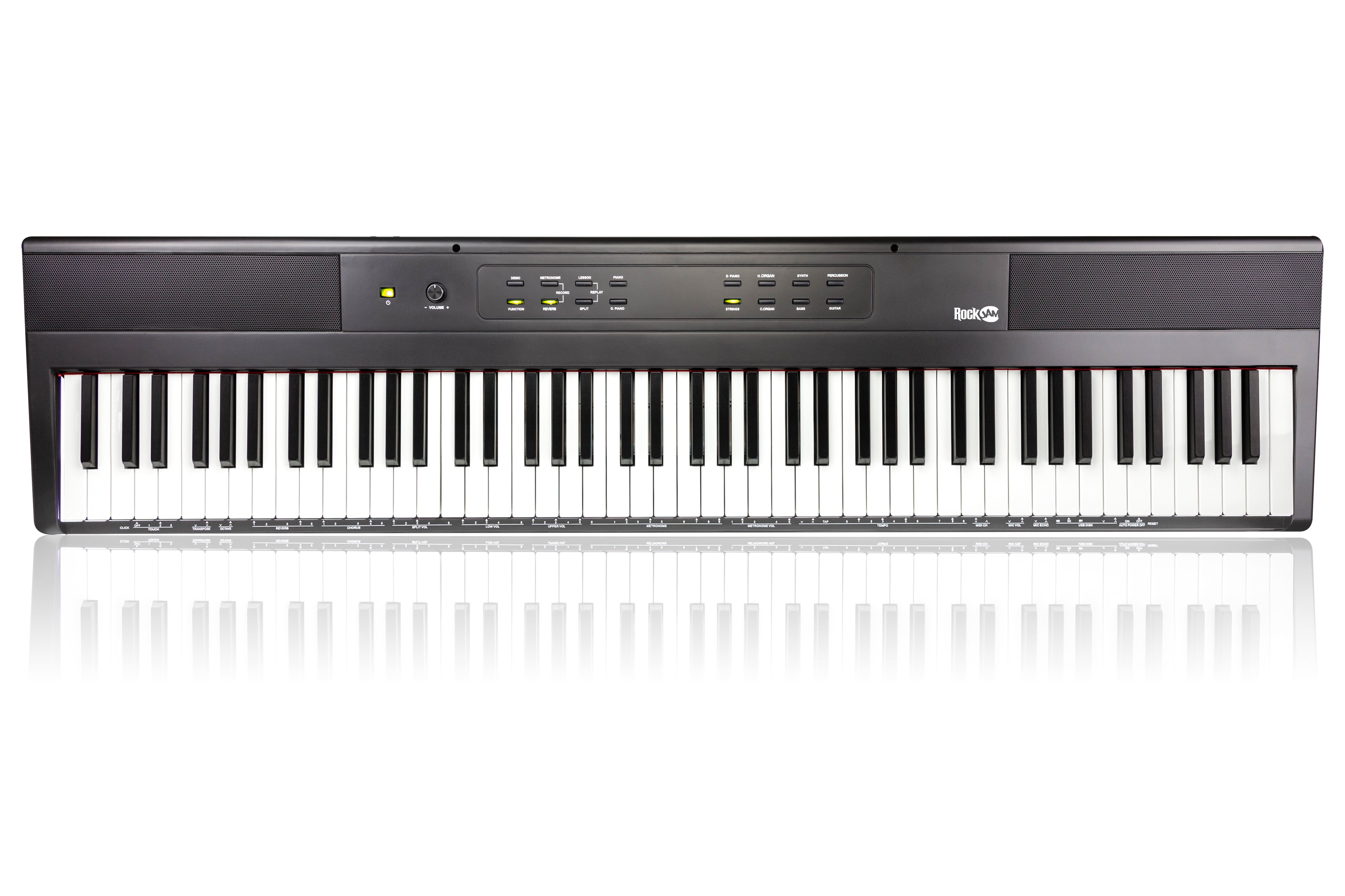 RockJam RJ88DP RockJam 88-Key Digital Piano with Semi Weighted Keys & Sheet  Music Stand