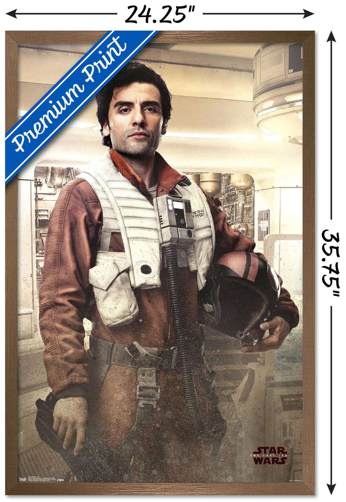 Star Wars: The Last Jedi - Poe Wall Poster, 22.375" x 34", Framed
