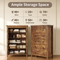 thumbnail image 3 of FANRAL 5 Drawers Tall Dresser for Bedroom,Wood Tall Dresser Modern Chest of Drawers,Closet Clothes Organizer Storage Cabinet,Brown Dresser, 3 of 7
