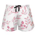 thumbnail image 2 of Women's Soft Sleep Shorts Relaxed Fit Lounge Pajama Bottoms Shorts for Women Pajama for Home and Comfort Pink and Coral Leaves, 2 of 8