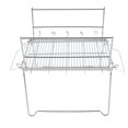 thumbnail image 4 of Parrilla plegable para acampar, parrilla para campamento, parrilla de barbacoa de acero inoxidable para acampar, parrilla para acampar sobre fuego, construida para precisión, 4 of 12