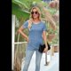 thumbnail image 5 of Blusas Lisas de Cuello Redondo y Corta para Mujer, 2025, Nuevas Blusas Sueltas de Verano, Lindas, Azules, Talla S, 5 of 10
