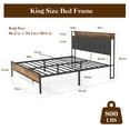thumbnail image 3 of GONUES King Size Bed Frame, Storage Headboard with USB & Outlets Charging Ports, Metal Slats Platform Stable Noise, Easy Assembly, Black, 3 of 6