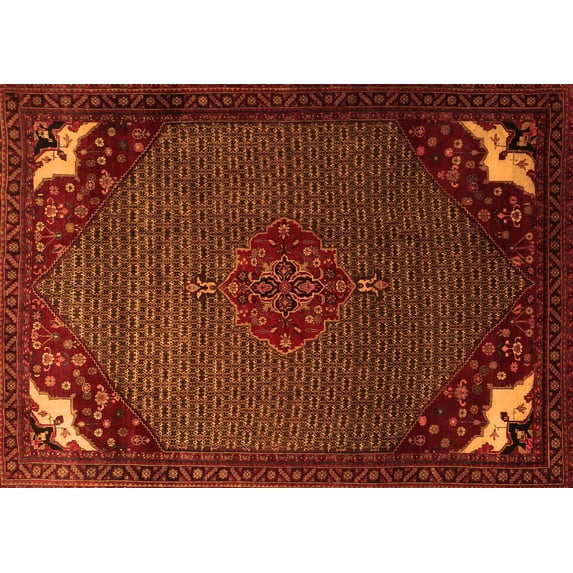 Ahgly Company Indoor Rectangle Persian Orange Traditional Area Rugs, 7' x 10'