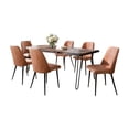 thumbnail image 3 of Jofran Nature's Edge Seven Piece Solid Acacia Dining Set with Upholstered Mid-Century Modern Chairs, 3 of 9