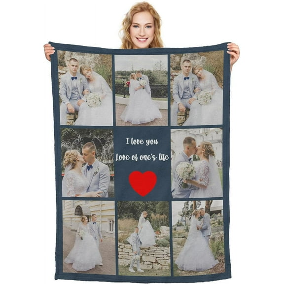 Custom Blanket with Picture,Skin Friendly and Wrinkle and Fade-Resistant Perfect Personalized Gift for Halloween Christmas Couples Family and Friends (30'' X 40'', A3)
