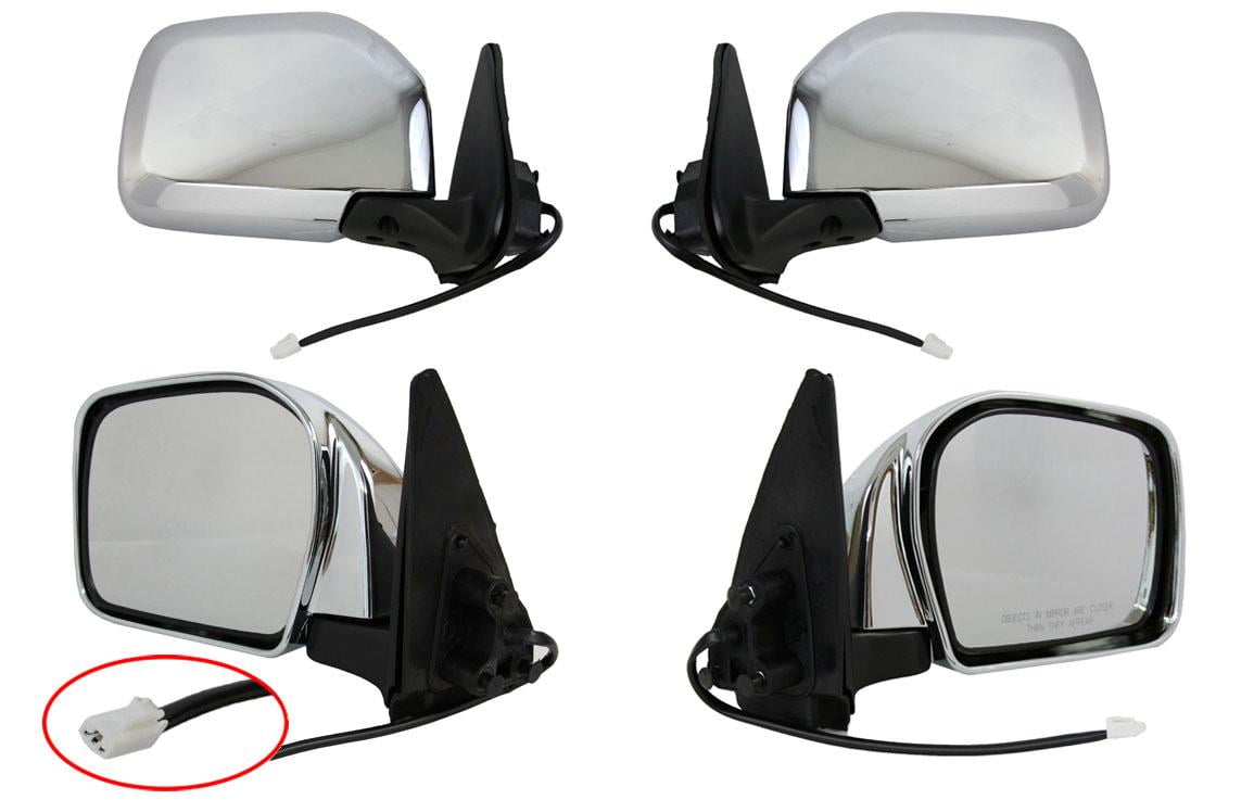 NEW DOOR MIRROR PAIR FITS TOYOTA 01-04 TACOMA CHROME POWER W//O HEAT 70039T 70040T TO1321159 70039T TY36ER 87910-35840