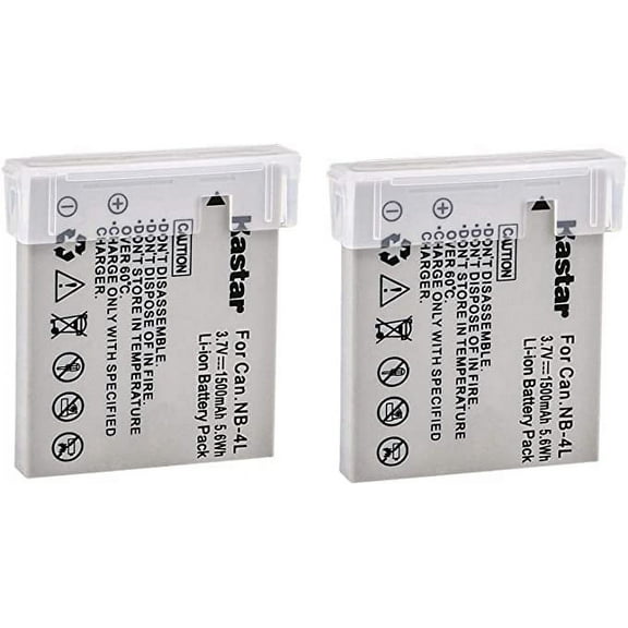 Kastar Battery (2-Pack) for Canon NB-4L, CB-2LV and Canon PowerShot SD1000 SD1100IS SD1400IS SD200 SD30 SD300 SD400 SD430 SD600