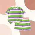 thumbnail image 5 of Boys Clothes Sets 10-12 Sale Boys Summer Sets Boys' Striped Round Neck Short Sleeved T-Shirt Baby Casual Daily Half Sleeved T-Shirt Top（1-14 Years）, 5 of 5