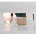 thumbnail image 3 of Oversize Vintage Retro Shield Style SUN GLASSES XL Square Gold Frame Pink Lens, 3 of 5