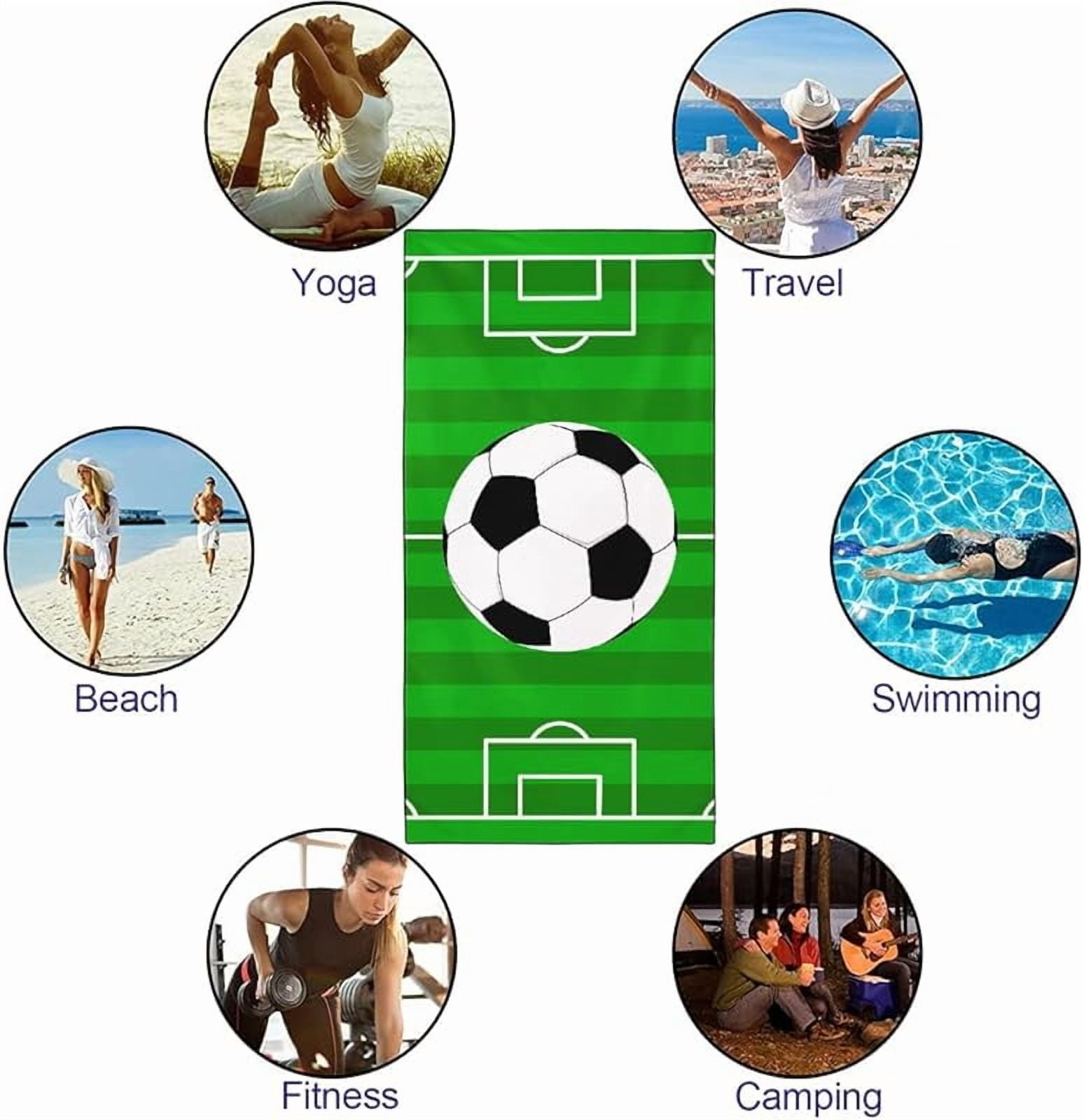 Football Field Beach Towel Oversized 71x36IN Quick Dry Sand-Free Soccer Field Towels for Swim Camping Travel