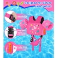 thumbnail image 2 of MoKo Kids Floaties Swim Vest for 13-30lbs/30-70lbs, Water Wing Arm Floaties Swimming Training Equipment, Rose Red Flamingo, 2 of 7