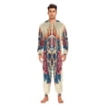 thumbnail image 2 of IAUYY Unisex Adult Onesie Pajamas Ultra-Soft Crystal-Soft Fabric, Halloween Adult Onesie Pajamas Adults,With a Zipper Plus Size Onesie Pajamas, Skeleton Pattern, 2 of 6
