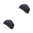 thumbnail image 2 of Qarigey Sombreros de invierno con forro de satén para mujer, diseño elástico, regalos transpirables elásticos a la moda, suministros de negro 2Conjunto, 2 of 6