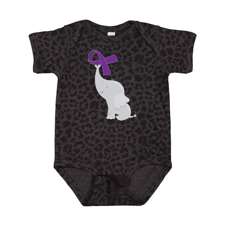 

Inktastic Purple Awareness Ribbon Elephant Gift Baby Boy or Baby Girl Bodysuit