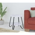 thumbnail image 6 of 18" Black And Marble White Manufactured Wood And Steel Round End Table, 6 of 8