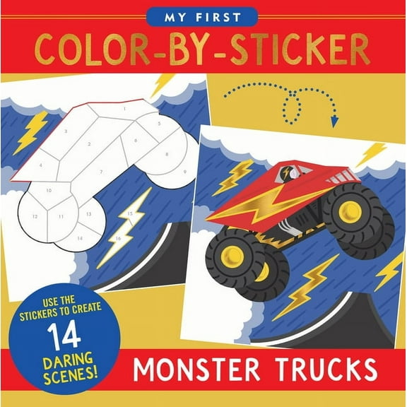 My First Color-By-Sticker Book - Monster Trucks, (Paperback)