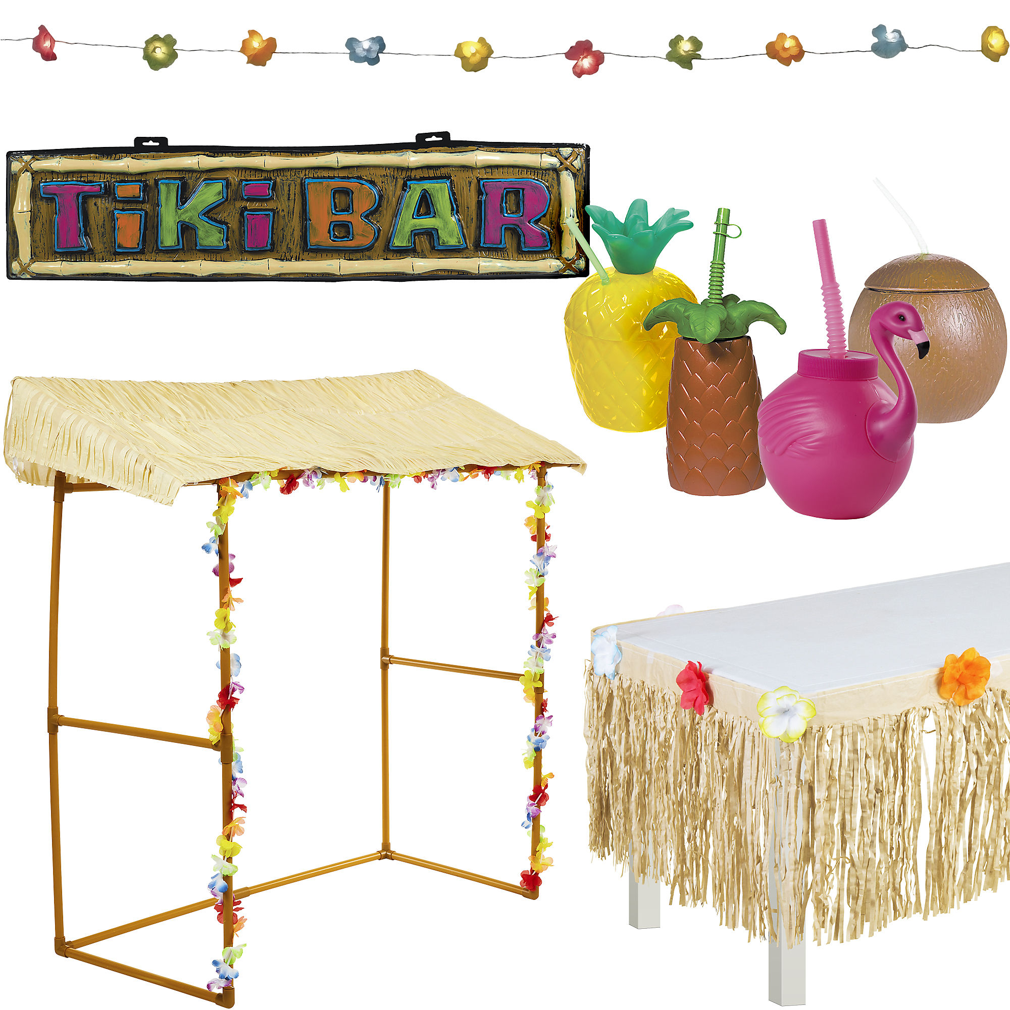  Party  City Tiki  Bar Hut Kit Luau  Party  Decorations  with Tiki  Hut Bar 