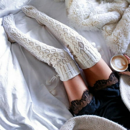 

FengLS Girls Ladies Women Thigh High OVER the KNEE Socks Long Cotton Stockings Warm Ladies Clothing Accessories