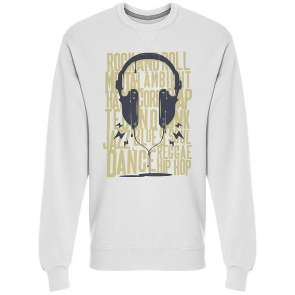 Painted Headphones Music Style Sweatshirt Men -Image by Shutterstock, Male XX-Large