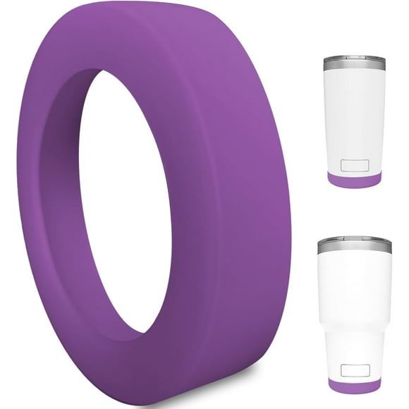 shiyou-Silicone Boot Sleeve for YETI Tumbler 20oz 30 oz - Safer Bottom Protection and Less Noise for Coffee Mug Cup 30 oz 20 oz Accessories - Dark Purple, Dishwasher Safe