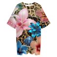 thumbnail image 3 of Leopard Print Exotic Floral Collage Sleepshirts For Sleeping Travels Loose Sleepdress Pajama Dress Soft Nightdress Sleepwear, 3 of 7