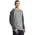 thumbnail image 4 of District Young Mens Lightweight Fleece Raglan Hoodie-2XL (Heathered Grey/ Heathered Charcoal), 4 of 6