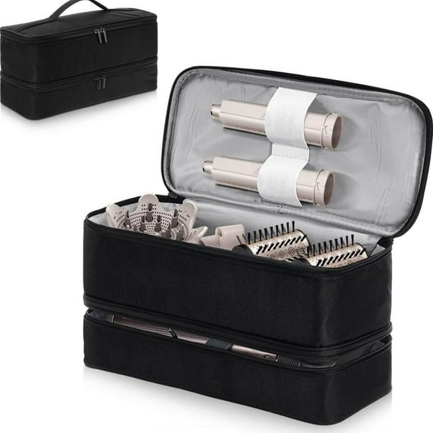 Estuche de almacenamiento de doble capa, estuche de viaje para 430/440, bolsa organizadora para accesorios Styler (negro)